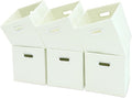 Black Fabric Cubby Storage Bins,13x13x13 Inches,Cube Organizer Bin Foldable Storage Boxes with Dual Handles Fabric Organizer Box and collapsible Storages basket,Set of 6,Creamy-White