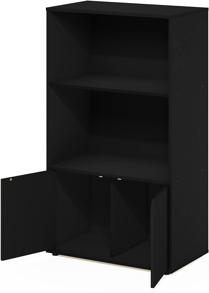 Furinno Jaya Kitchen Storage Shelf with Cabinet, Americano