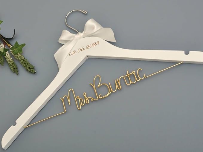 Personalized Bridal Dress Hangers | Bride & Wedding & Bridesmaid Gifts, Mr & Mrs Custom Hangars, Graduation Keepsakes | Doctor/Phd & Professional Career Hangers