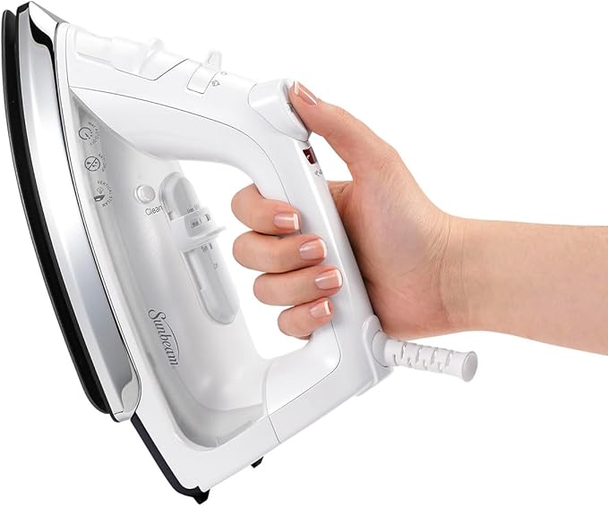 Sunbeam GCSBC Classic 1200 Watt Mid-size Anti-Drip Non-Stick Soleplate Iron Steam/Vertical Shot feature 8' 360-degree Swivel Cord GCSBCL-317-000 Auto Shut Off