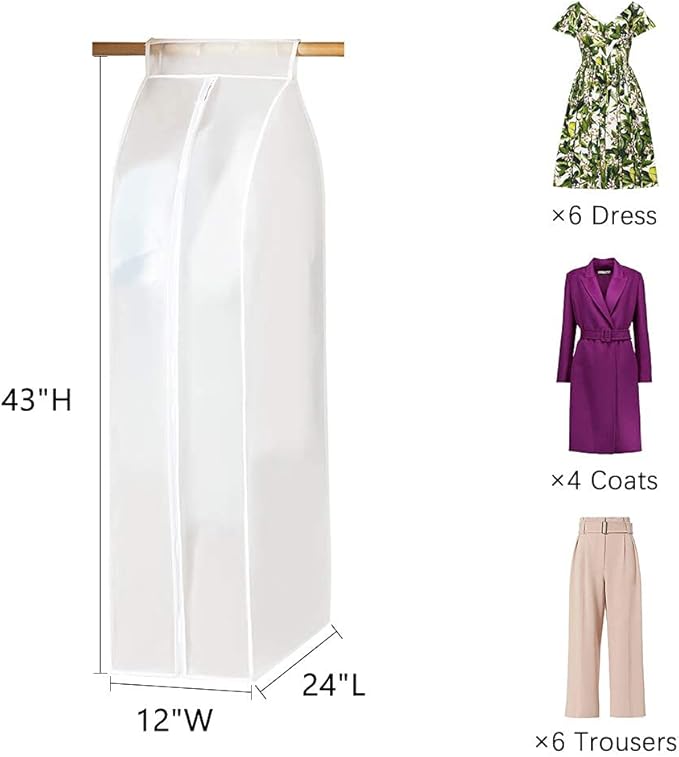 XIAKE Garment Bags M/oth-proof Dust Cover Coat Hanging Clothes Storage Bag Premium Thickened Clothing Organizer Moisture-proof Dust-proof Clothes Cover