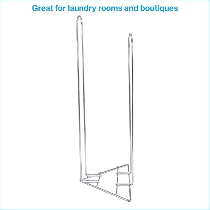 SSWBasics Chrome Clothing Hanger Holder (Fits 50-75 Hangers) – Lightweight and Portable Laundry Room and Retail Hanger Organizer Stacker – for Adult Size Hangers