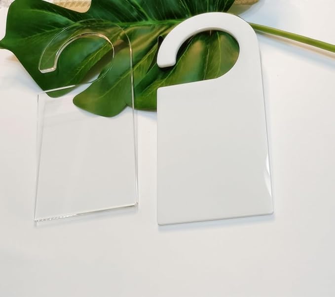 5pcs of Blank Acrylic Hangers,Custom Children Hanger Blank,DIY Plain Acrylic Clothes Divider,Dry Erase Kid Closet Organizers (White)