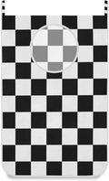 Checkered Black and White Hanging Laundry Hamper Door Hampers Bag Basket with Stainless Steel Hooks Oxford Fabric Printing Decorative Clothes Bags 29.5X20inch 2Pack