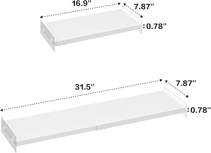 Closet Organizer Shelves Expandable Cabinet Tension Shelving Rack Heavy Duty Metal DIY Shelf Divider for Wardrobe Cupboard Cabinet Pantry Kitchen Bathroom,White,3packs