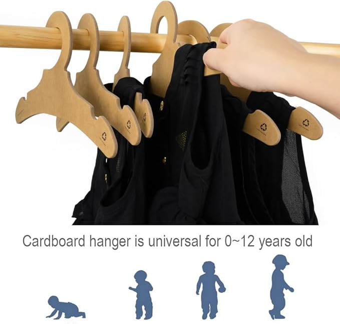 Baby Hanger for Nursery Closet Storage 11" Save Space Kids Hangers for Infant Children,Non-Slip Toddler Clothes Pants Hangers for Boy Girl Newborn ECO Friendly Cardboard Hanger Garment Display