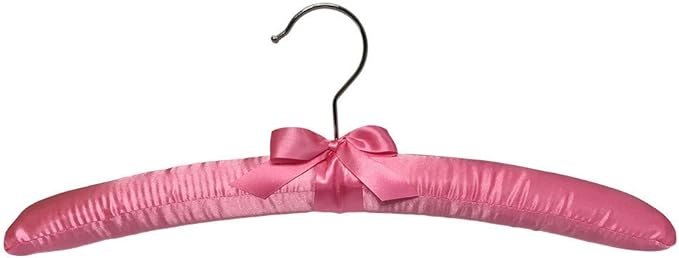 Prolinemax 6 PCS 15" Pink Satin Padded Hangers Dress Lingerie Bridal Cloth Hanging