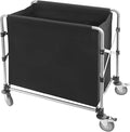 Commercial Laundry Cart with Wheels, 220lbs Capacity Heavy Duty Rolling Hamper, Foldable Laundry Cart with 4 Locking Wheels and Oxford Cloth for Home, Dorm, Hotel, and Commercial Use (Black)