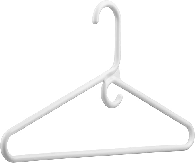 DEILSY™ White Heavy Duty Hangers with Hooks for Scarves & Belts – Thick and Strong Clothes Hangers for Shirts, Jackets, Pants, and Dresses – Space-Saving Plastic Hangers – Pack of 50