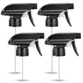 Wedama Spray Nozzle for 8 oz and 16 oz Glass Spray Bottles, Black Trigger Sprayers Replacement with Mist Stream Sprayer Adjustable Spray Bottle Nozzles - 4Pack