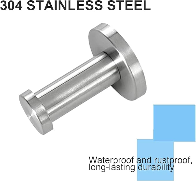 Bathroom Towel Hooks, 4 Pack Round Coat Hooks, Sturdy Wall Mounted Robe Hook, SUS 304 Stainless Steel Heavy Duty Clothes Hanger, Wall Towel Hooks for Bathroom Bedroom Kitchen (2 in, Brushed)