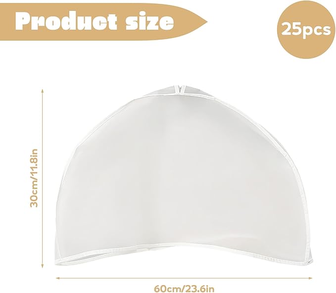 25 Pcs Shoulder Covers for Hanging Clothes 24 x 12 x 2 Inches Plastic Hanger Garment Dust Covers Breathable Protectors with 2" Gusset for Closet Storage Suit, Coats, Jackets, Dress, Reusable