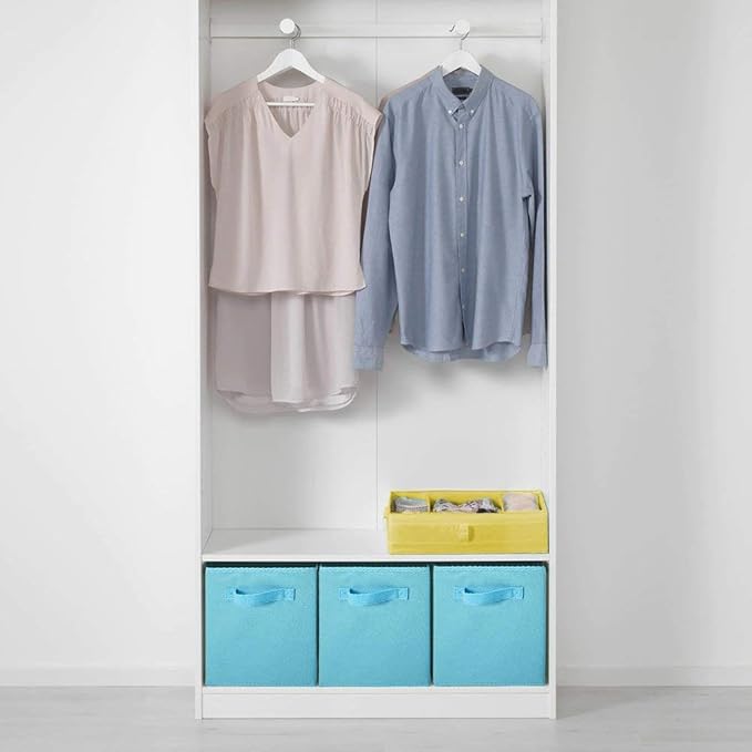 ShellKingdom Foldable Fabric Storage Cubes And Cloth Organizer Drawer For Closet And Toys, 6 Pack (Light Blue)