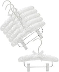 Only Hangers 10" White Baby Satin Padded Hangers with Clips- Pack of (6)