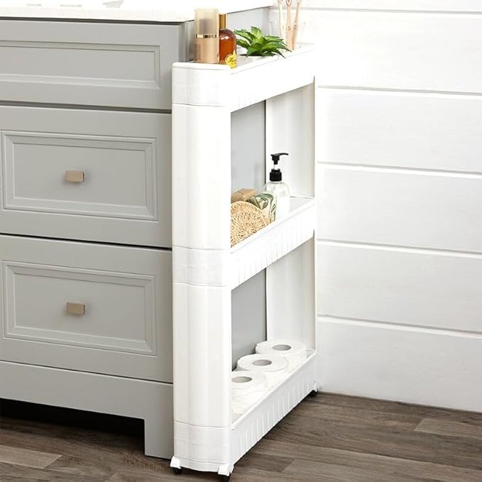 The Lakeside Collection Rolling Cart - 3-Tier Rolling Storage Cart