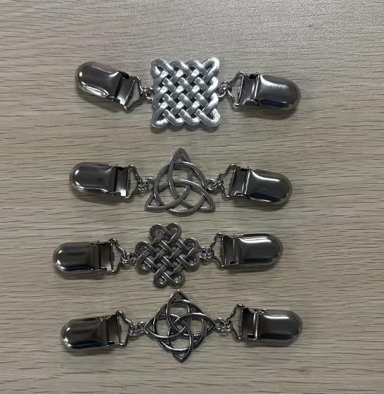 Jetec 4 Pieces Vintage Sweater Shawl Clips Retro Cardigan Collar Dress Shirt Brooch Clips for Women Wearing, 4 Styles