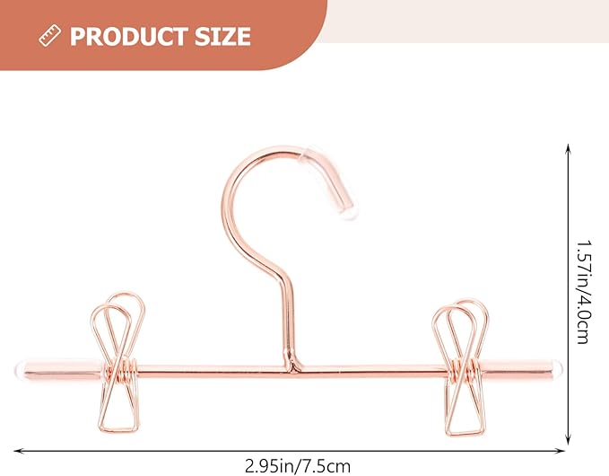 Luxshiny Mini Doll Clothes Hangers Set of 5 Metal Small Dress Hangers for Dollhouse Decor and Outfit Display Rose Gold Miniature Clothes Rack