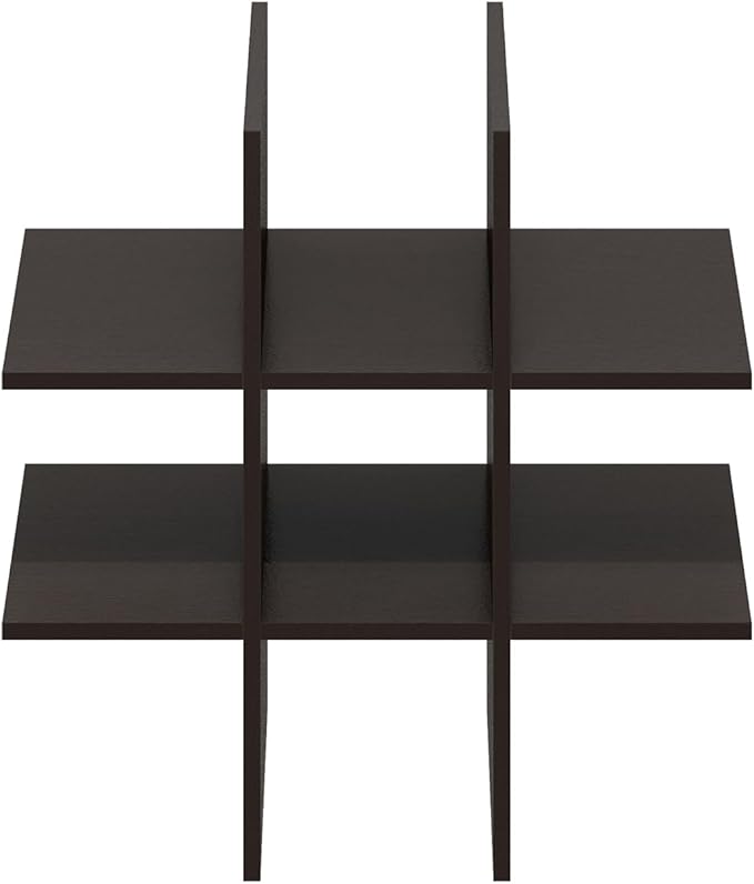 Furinno Cubicle Cube Insert, 9-Compartment Cube Organizer, Fits into Furinno Extra Thick Cubes, for Organizers and Storage, Black Dark Oak (Does not fit IKEA Kallax Shelving)
