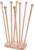 BENECREAT Plastic Bag Drying Rack, Reusable Bag Cup Drainer Holder with 8 Sticks Beech Wood Drying Rack for Drying Food Storage Bags, Drinking Cups, Bottles, Dishcloths