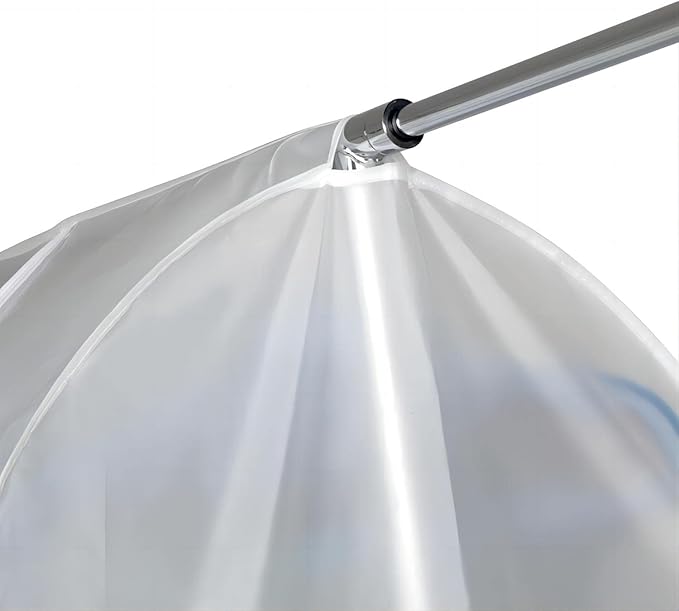 Clothes Rack Cover HLC 52" Garment Rack Cover Large PEVA Translucent Clothing Dustproof/Waterproof Cover With 2 Durable Zipper Protector for Suits, Coats, Sweaters, Shirts (Not Including Frame）