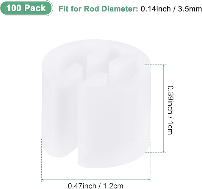 100-Pack Clothes Hanger Markers Blank, Plastic Garment Color Coded Size Clips Fit 3.5mm Rod for Clothing/Wire Hangers, Colored Coding Marker [White]