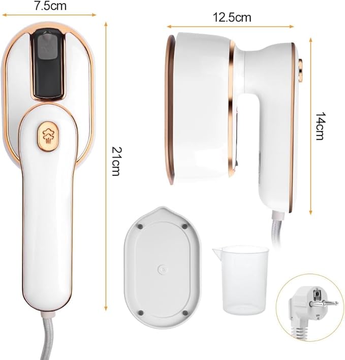 Mini Steam Iron for Clothes, Travel Steamer for Clothes Portable, Micro Steam Iron Mini Handheld Steamer Support Dry And Wet Ironing for Home Travel (White) (Off-white)