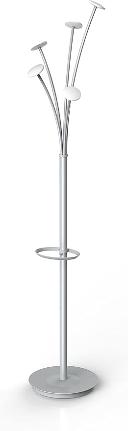 Alba - Coat rack - Grey and white design - Base diameter 35 cm - H 187 cm - Tube: diameter 38 mm - ABS - 5 large hooks