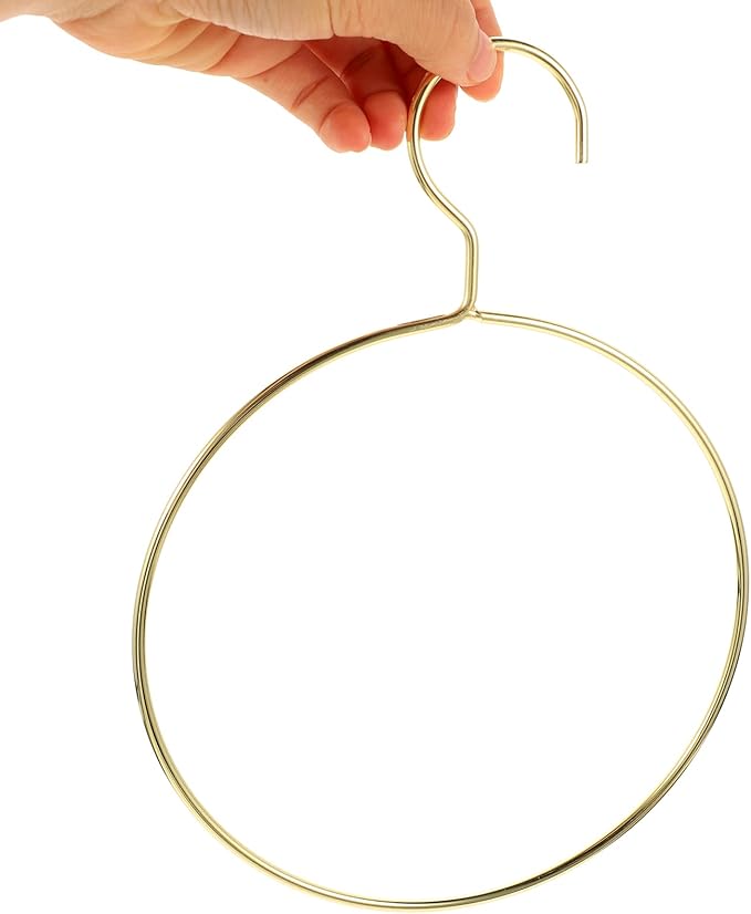 LUOZZY 4pcs Clothes Hanger Metal Belt Hangers Nordic Style Scarf Ring Hanger for Closet, Gold