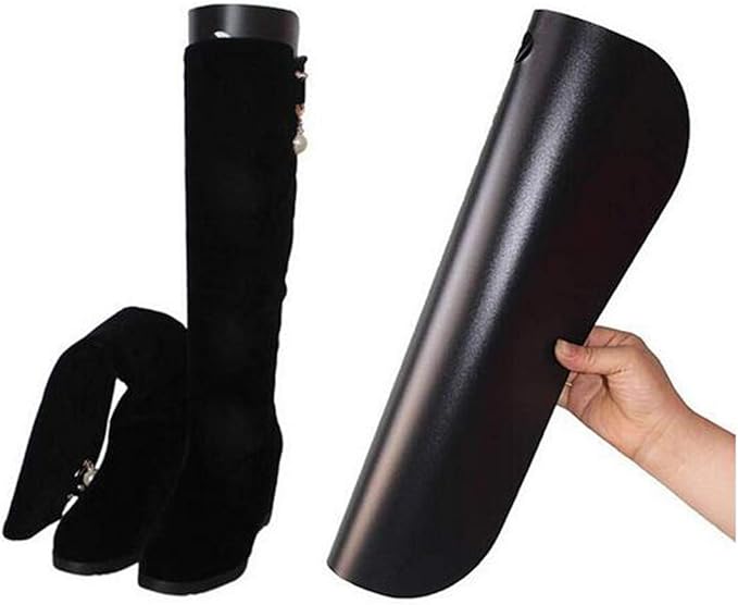 2Pairs Black Plastic Thicken Long Automatic Stand Support Shaper Shoe Trees Tall Short Boot Shaper Inserts Pads Knee High Shoes Thigh Boot Holder Hanger for Women Lady Most Shoes(14inch/36cm)