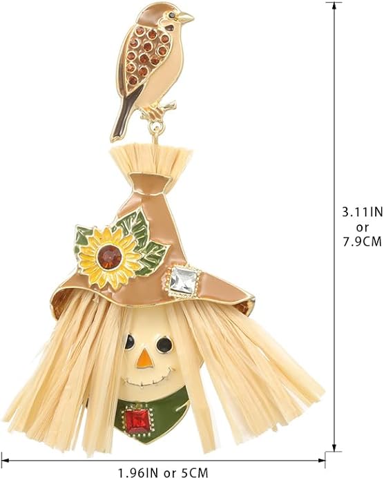 Madison Tyler Fall Earrings for Women | Cute Statement Autumn Earrings Dangling | Maple Leaf Scarecrow Shoes Shoes Rabbit Mushroom Earrings for Women