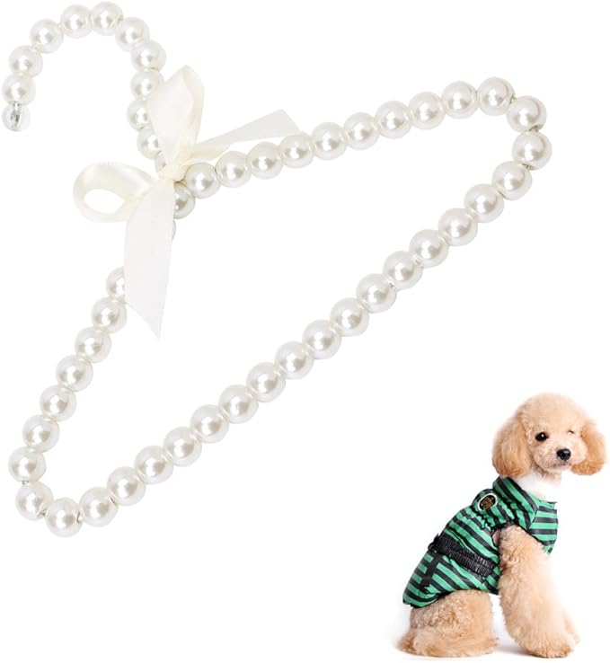 Fashion Pearl Bow Clothes Clothing Hanger for Kids Children Pet Dog