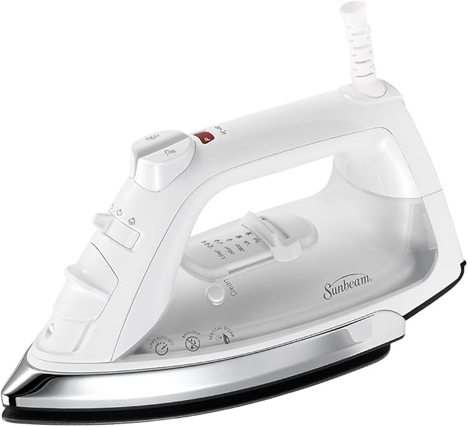 Sunbeam GCSBC Classic 1200 Watt Mid-size Anti-Drip Non-Stick Soleplate Iron Steam/Vertical Shot feature 8' 360-degree Swivel Cord GCSBCL-317-000 Auto Shut Off
