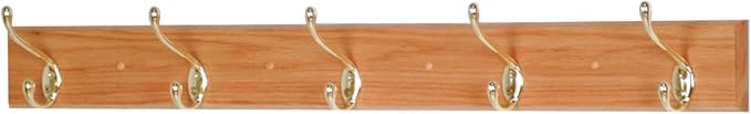 Wooden Mallet 12-Inch 2-Peg Coat Rack, Light Oak
