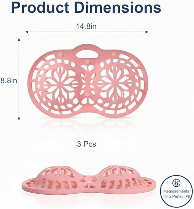 Premium Silicone Bra Washing Protector Bag – Hard Shell Bra Washer Protector Laundry & Anti-Deformation Holder for Washing Machine – Snap Closure Lingerie Delicates Wash Bag