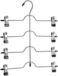 Richards Homewares Black 8 Clips Slack Rack 4 Tier Trouser/Skirt Chrome & Black Vinyl Hanger (3-Pack), (SYNCHKG124206)