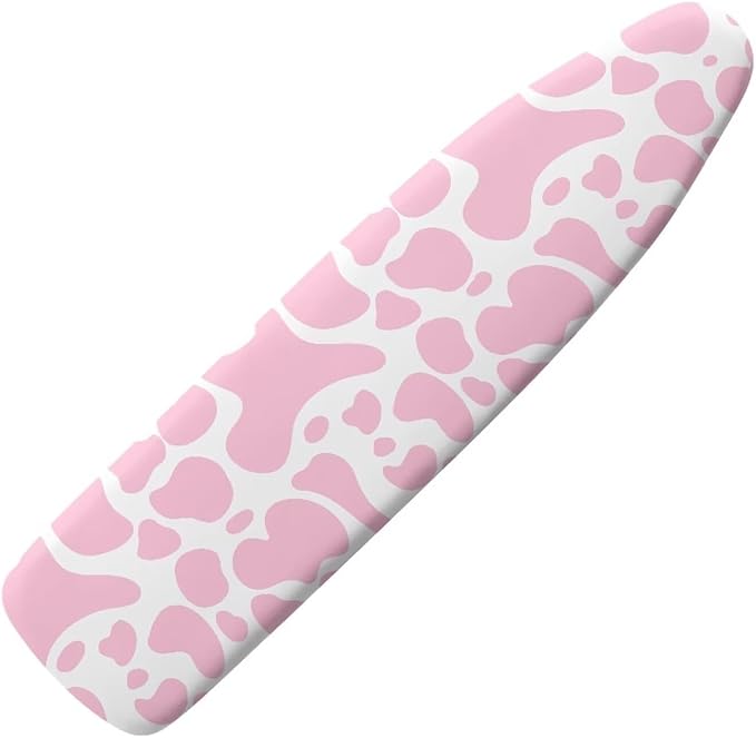 SEANATIVE Pink Cow Print Ironing Board Cover Standart Size 15 X 54 inches, Tabletop Ironing Board Cover Cute Replacement Cover, Adjustable Elastic Edge Fit