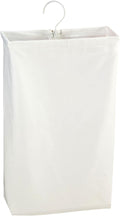 Household Essentials 148 Hanging Cotton Canvas Laundry Hamper Bag | White, 6" x 16" x 27" (Length x Width x Height)