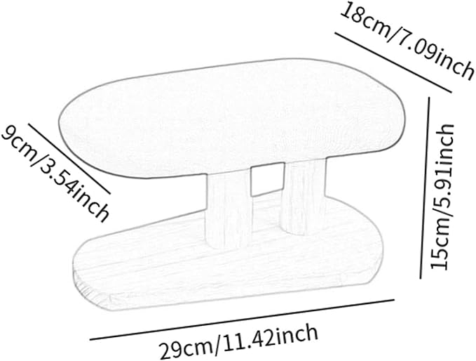 Mini Ironing Board with Wood Base Replacement Cover Ironing Stool Iron Board for Craft Rooms Household Collars Garments Cuffs, White 29cmx18cmx15cm