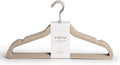 Vayra Home Velvet Hangers – Non-Slip Clothes Hangers for Closet Organization – Neutral Beige, Strong Hold, Matte Hook – Adult (Set of 10)
