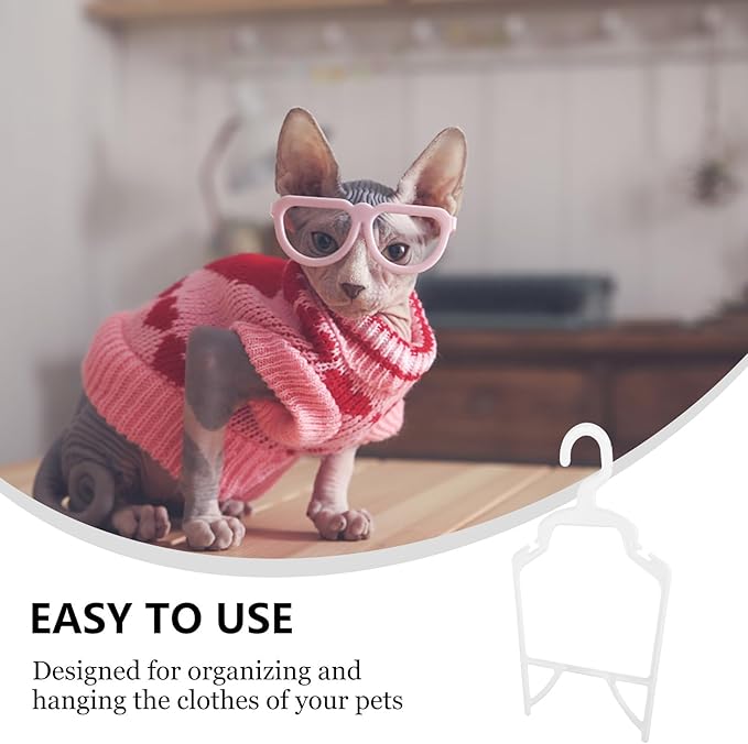 10Pcs Pet Apparel Hangers, White Pet Clothes Hangers, Polypropylene Standard, Dog Clothes, Small Coat Hanger for Dog Cat Pet Toddler 11.81" W x 7.87" H