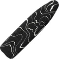 Extra Thick Ironing Board Cover and Pad, 15x54 Ironing Board Cover, Resist Scorching and Staining,Elastic Edges,Modern Art Geometric Black