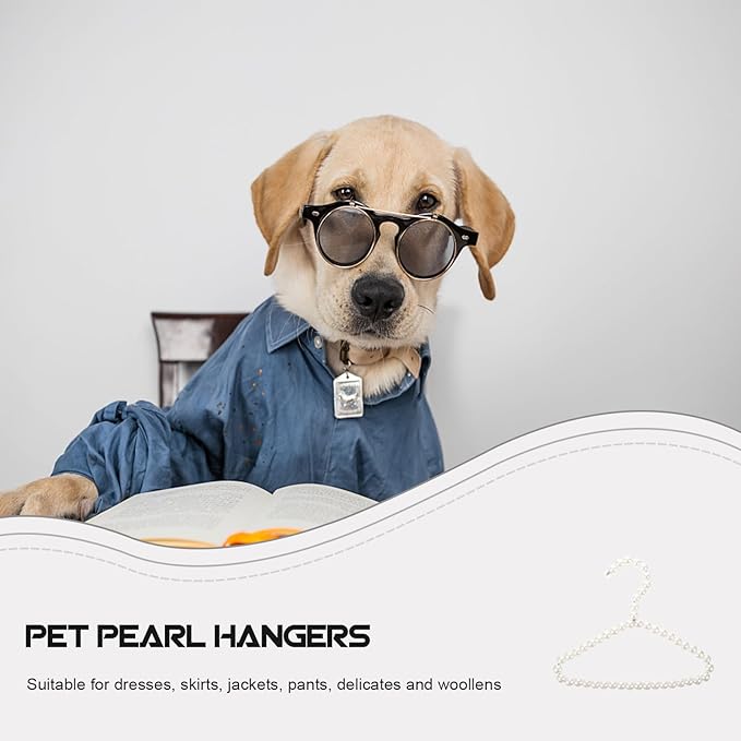 3pcs Elegant Pearl Dog Clothes Hangers Pet Grooming Hangers for Dresses Jackets and Skirts Decorative Pet Accessories for Chihuahua and Animals