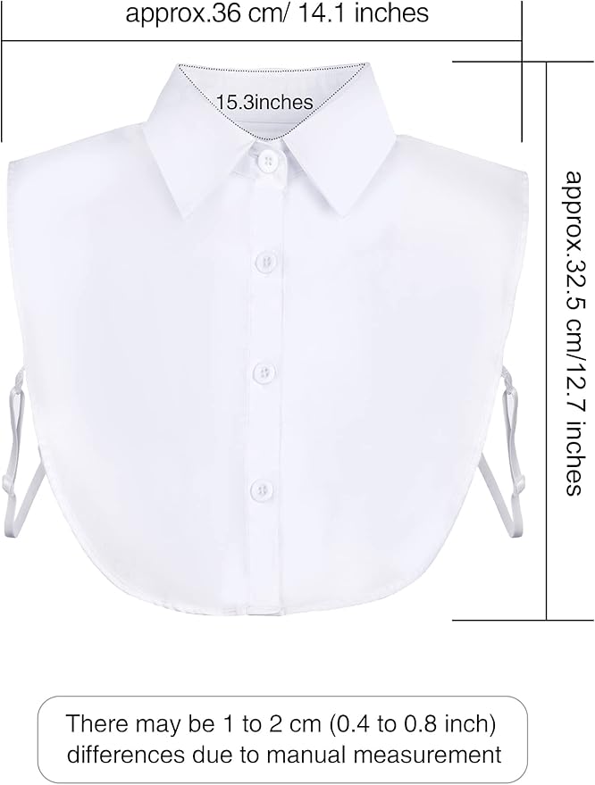 Tatuo 2 Pieces Fake Collar Detachable Collar for Women Shirts Dickey Half False Blouse Dickey