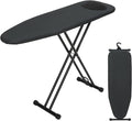 Ironing Board 48x15, Wide Heavy Duty Full Size Ironing Board, Sturdy Iron Table with Smart Hanger, Heat-Resistant Silicone Pad Iron Rest, Black