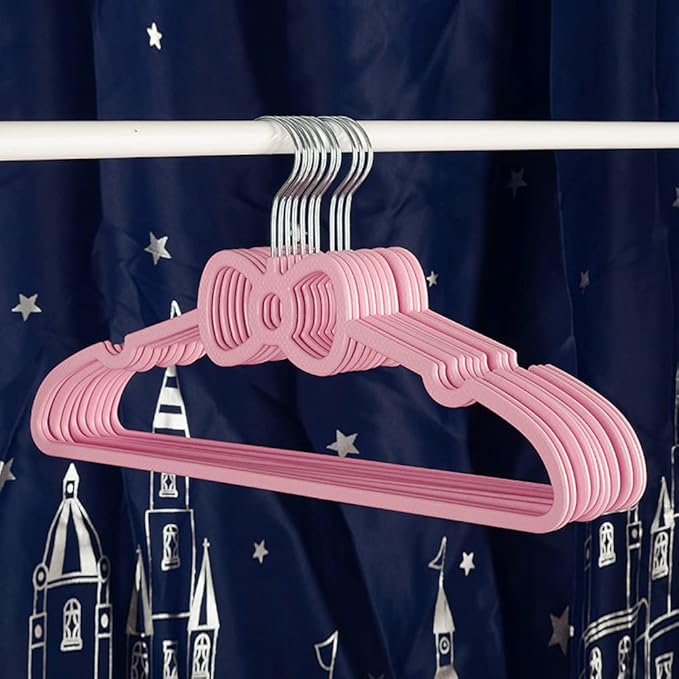Cute Aesthetic Clothes Hangers Space Saving Plastic Hangers for Teen Girls Wardrobe Shirts Tops Coats Hangers Clothing Organizer Kawaii Girls Room Decor Kawaii Stuff Accessories (5, Pink Bowknot)