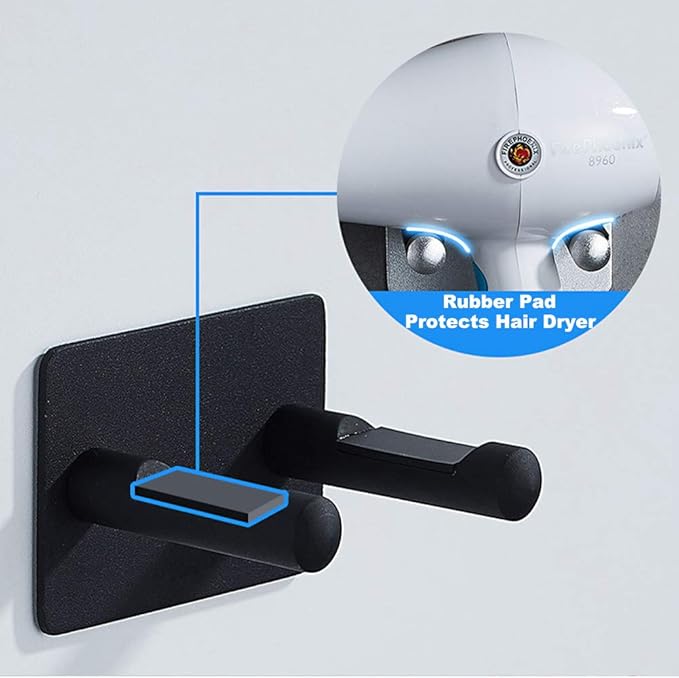 Dyson Hair Dryer Bracket Wall Mount Holder Aluminum Alloy with Plug Bracket for Dyson
