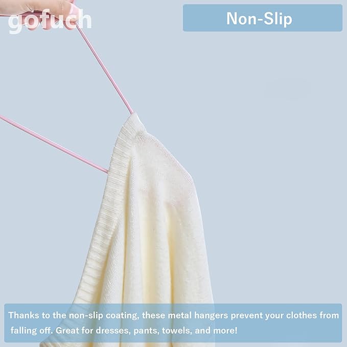 Ultra-Thin Metal Hangers, 20 Pack Non-Slip PVC Coated Space Saving Clothes Hangers for Closet, 16 inch Wide for Suits, Dresses, Jackets（White）