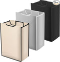 3 Pack Large Laundry Sorter Replacement Bags,Hamper Cart Removable Replacement, Storage Organizer Bag Hamper Liner, Wear Resistance for Standard 3 Compartment Laundry Hampers (Gray White Black)