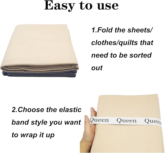 2 Pieces Bed Sheet Organizer Bands, Sheet Organizers and Storage Label Bands, Sheet Label for Bedding, Sheets Organizer for Closet,Sheet Keepers Linen Labels Bedding Bands (2Pcs Twin)