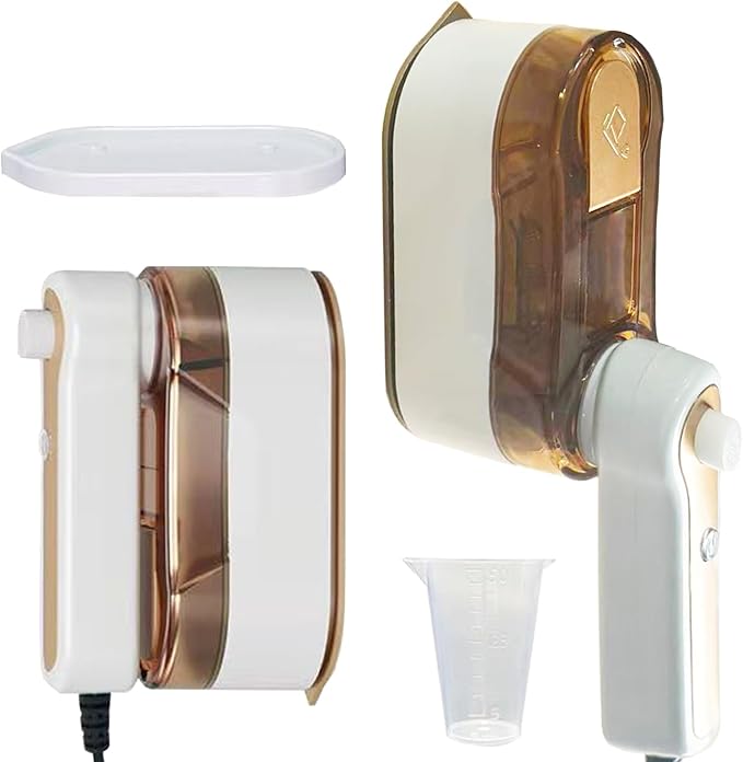 Portable Travel Steam Iron, 2-In-1 Wet&Dry Clothes Wrinkle Remover, Lightweight Handheld Hanging Iron with 20S Preheating, 150ml, Safe for Most Fabrics, Suitable for Home/Travel/Dormitories (White)